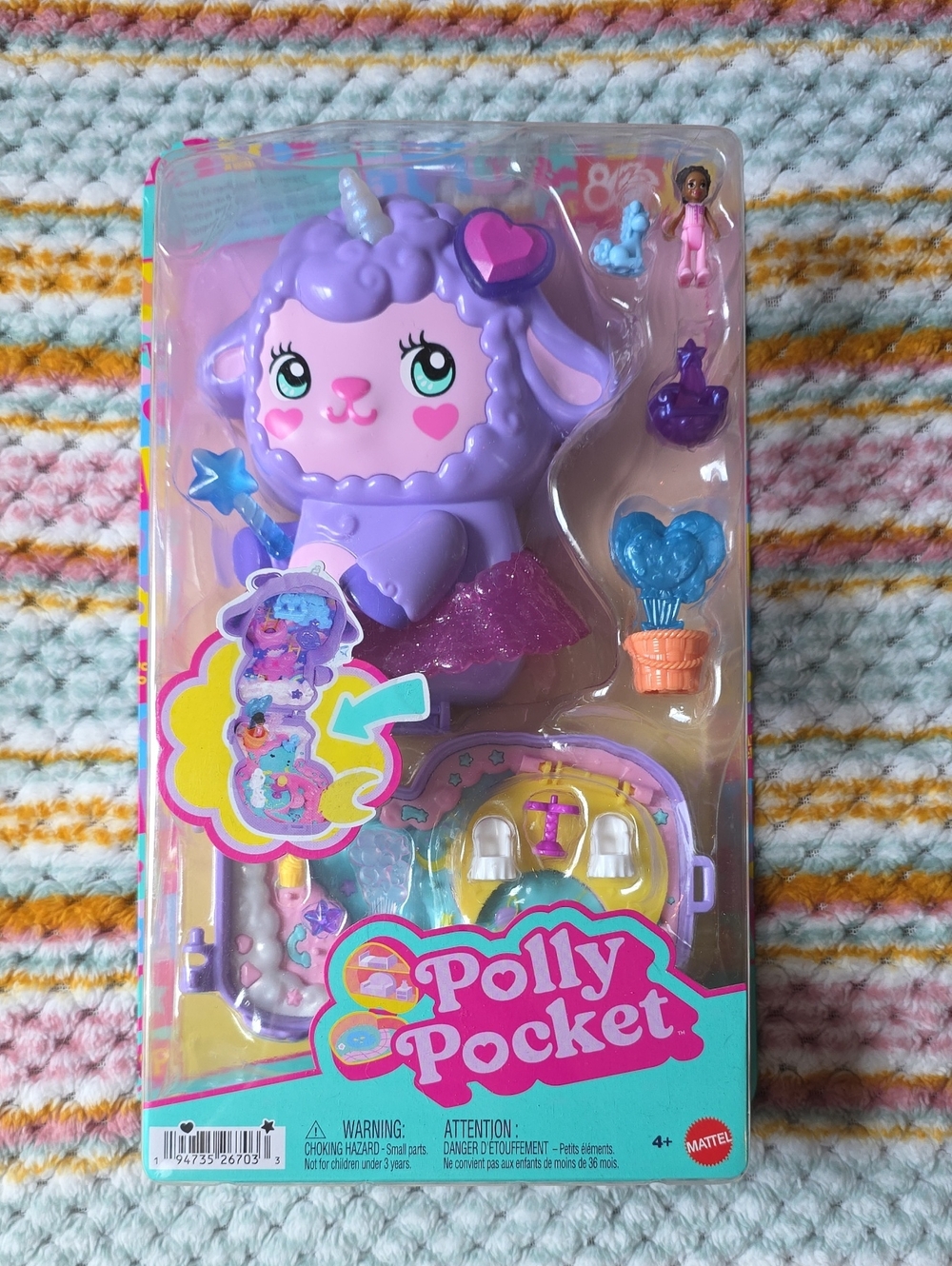 Polly Pocket Lavender Unicorn Lamb Playset - Purple & Pink